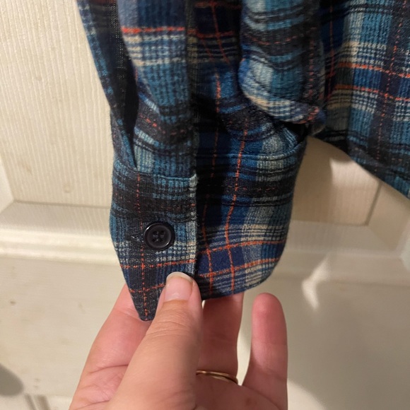 Urban Girl Appliqué Embellished Button Down Plaid Flannel Shirt Women’s Large - Picture 8 of 11